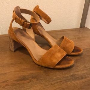 Madewell suede camel heels